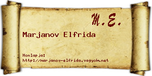 Marjanov Elfrida névjegykártya